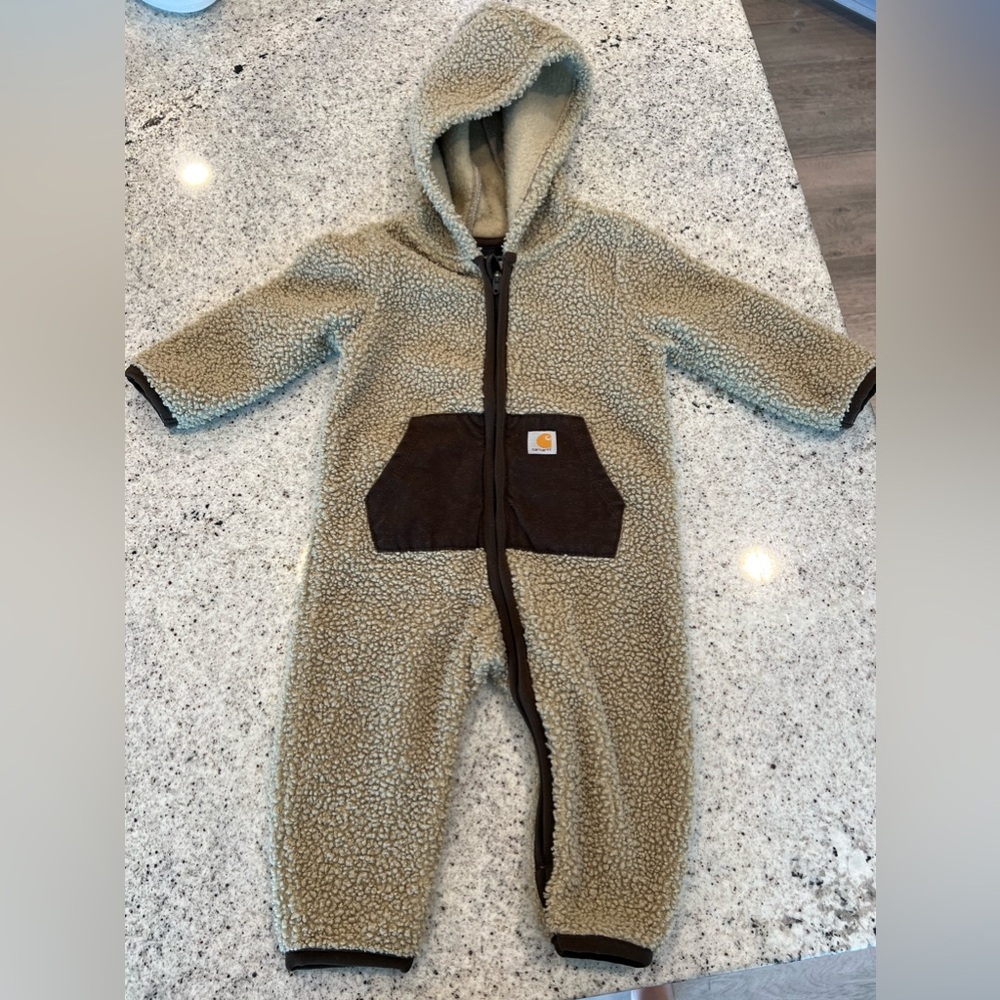 Carhartt Kids Sherpa Fleece Jacket - Tan and Brown